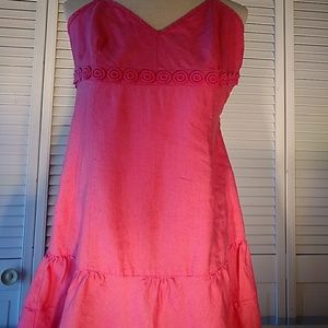 Womens J.crew sundress size 6 pink strapless